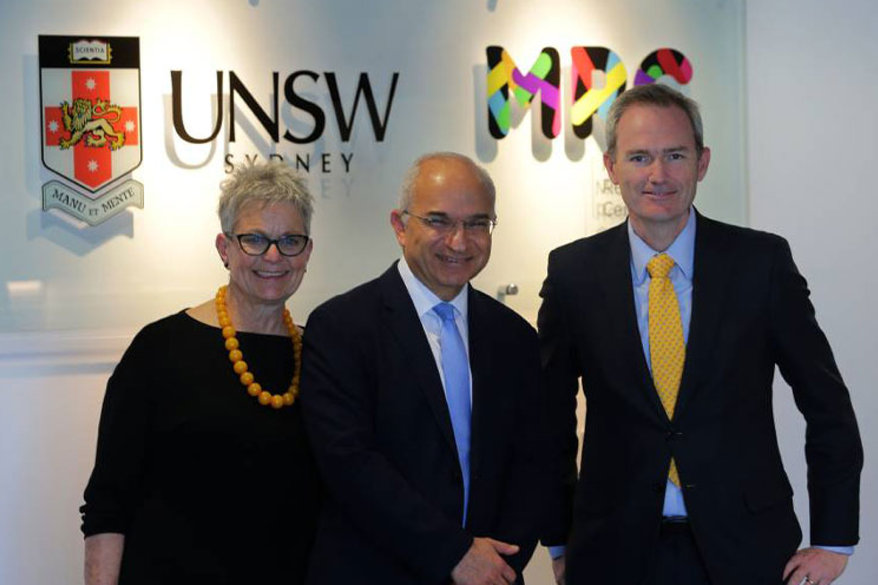 St George and Sutherland Medical Research Foundation chief executive Jacquie Stratford, centre director Professor Emad El-Omar and Banks MP David Coleman.